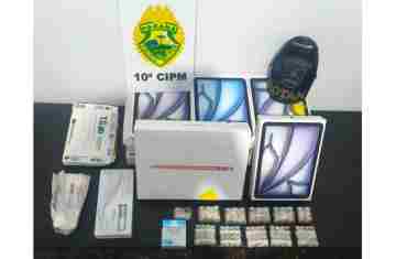 Laranjeiras - PMPR apreende eletrônicos e medicamentos de origem paraguaia